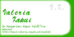 valeria kapui business card